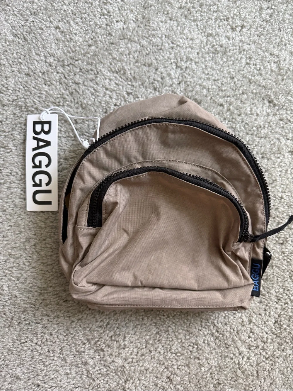 BAGGU Mini Nylon Backpack in Dove